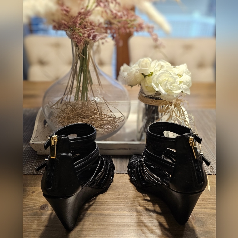 Express Gladiator Strappy Wedge Heels / Sandals - Picture 7 of 16